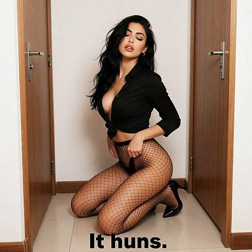 Sensual Woman in Black Attire