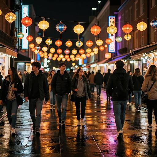 Vibrant Neon Night Festival Scene
