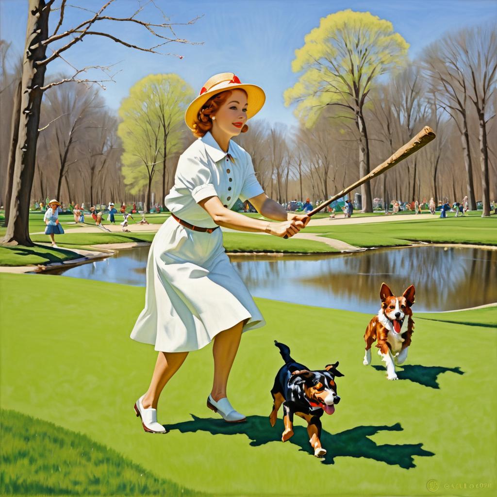 Whimsical Day: Dog and Oversized Stick