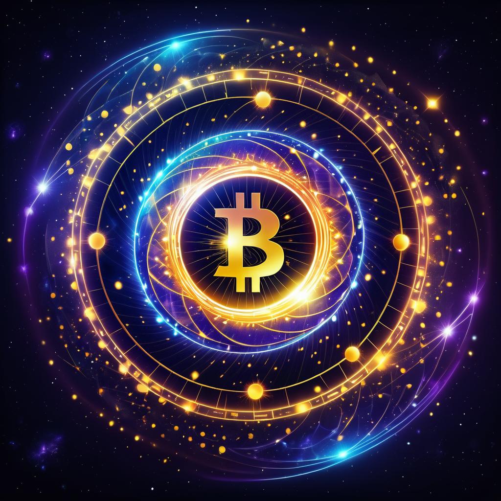 Cosmic Bitcoin: A Radiant Artwork