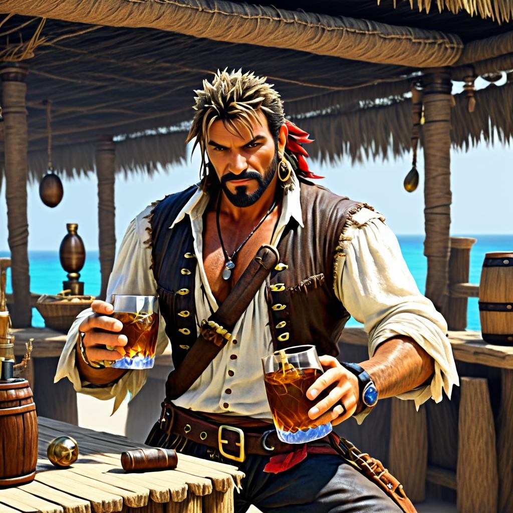 Rugged Male Pirate Character Design