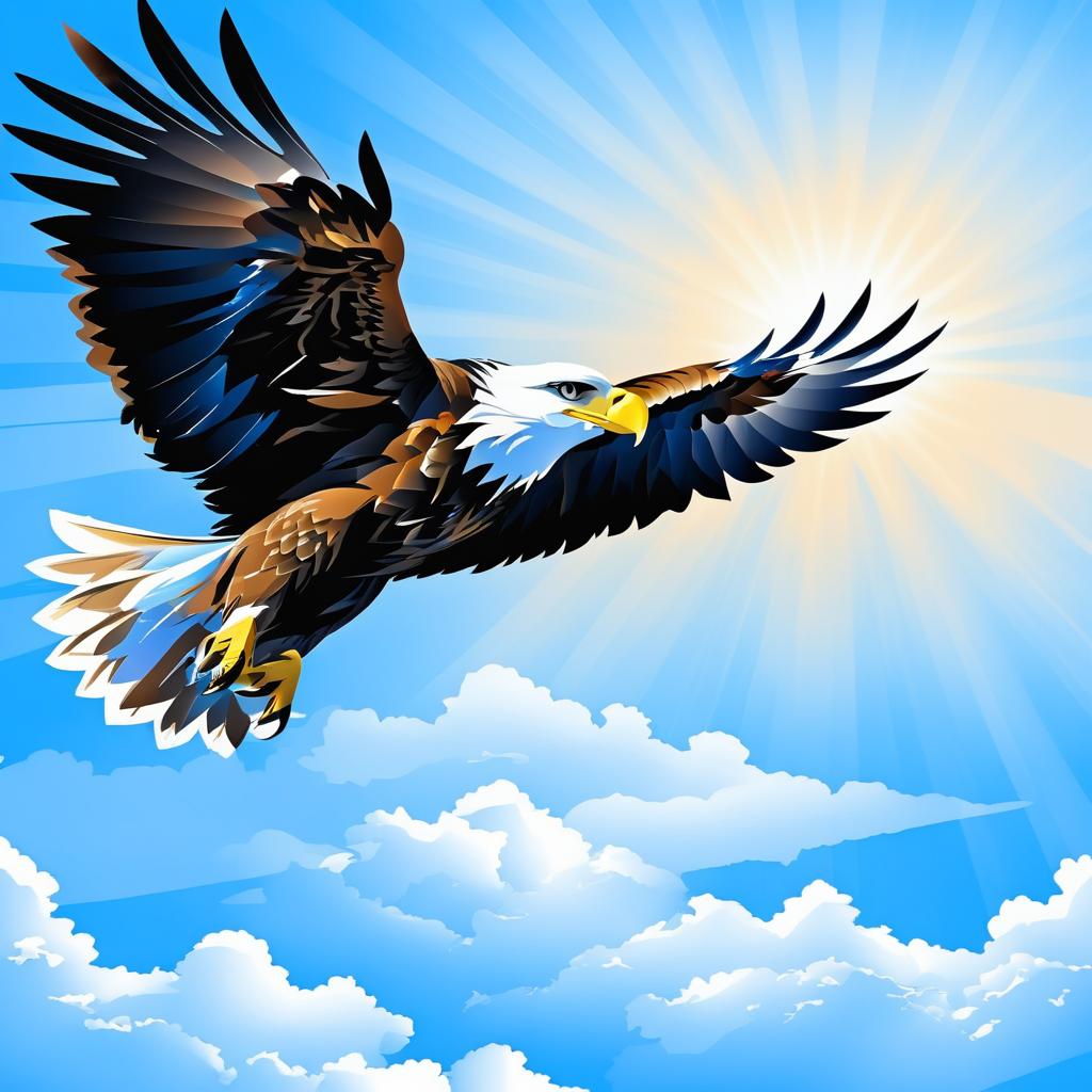 Majestic Eagle Soaring in Bright Sky