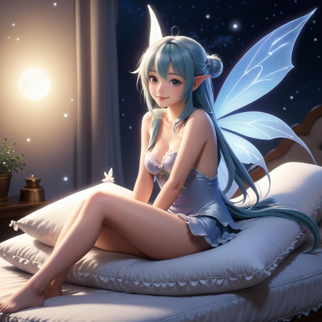 Cheeky Fairy in Soft Moonlight