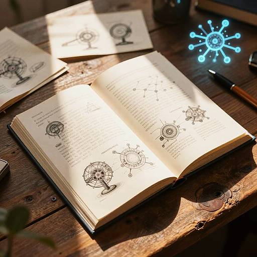 Cozy AI Prompt Book on Rustic Desk
