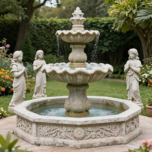 Unique Carved Stone Garden Fountains