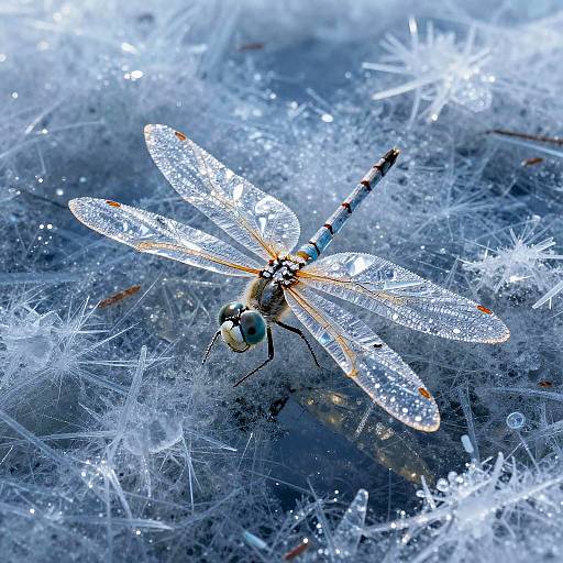 Ice Crystal Dragonfly Painting