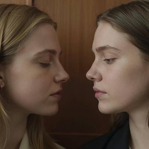 Intimate Portrait of Two Women in Profile