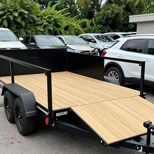 RAILLINO Wooden Deck Utility Trailer