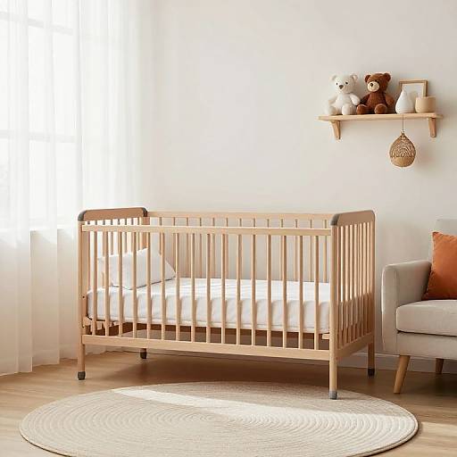 Cozy Baby Room with Wooden Crib