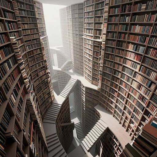 Escher-Inspired Infinite Library Architecture