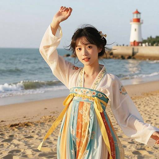 Sun-Kissed Portrait at Sandy Beach