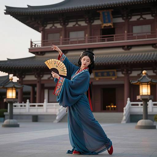 Graceful Asian Woman in Traditional Attire