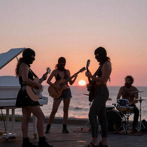 Sunset Band Performance by the Ocean