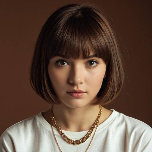 Realistic Portrait of a Brown-Haired Girl