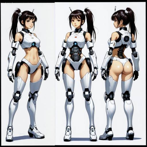 Mecha Cyborg Female Character Turnaround