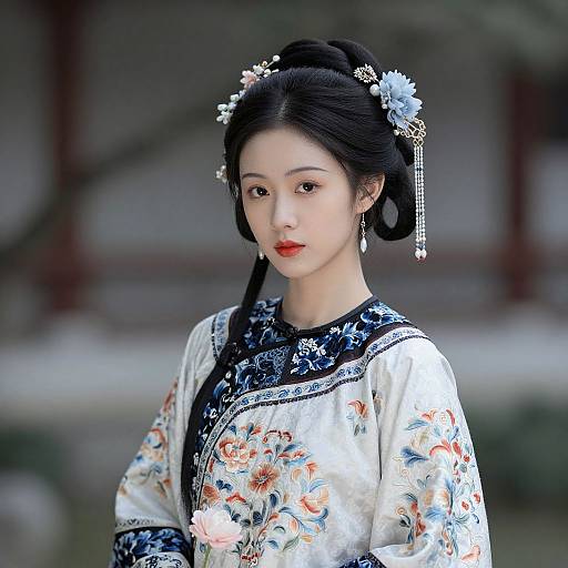 Realistic Chinese Costume Woman Portrait
