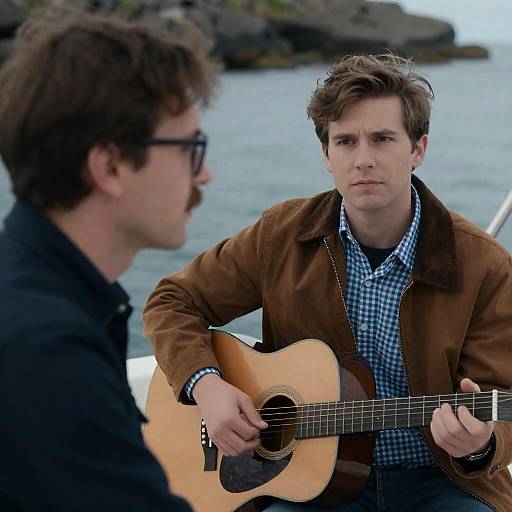 Two Men on a Boat: A Serene Moment