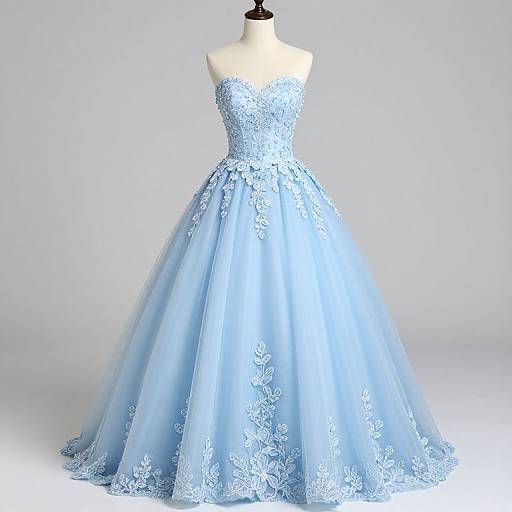 Light Blue Handmade Prom Gowns
