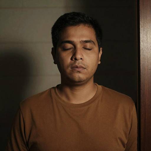 Dimly Lit Portrait of a Stubbled Man