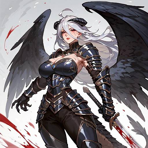 Armored Dark Winged Dragon Warrior
