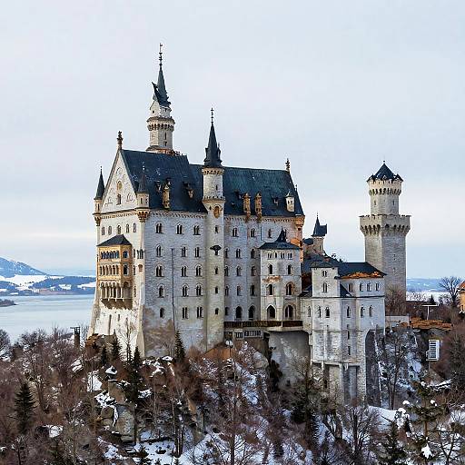 Abandoned Castle on Snowy Mountain