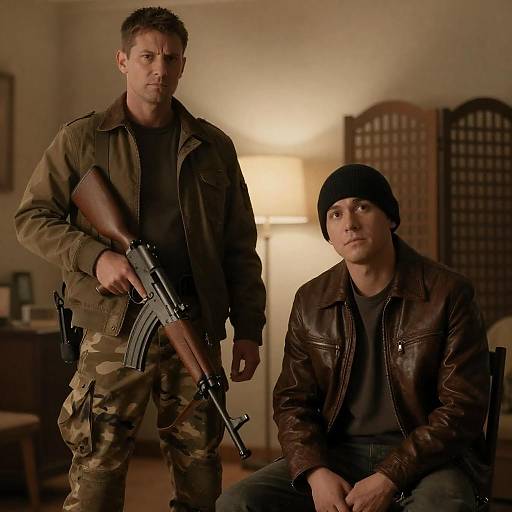 Two Men in Warm Dim Room