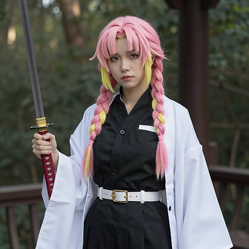 Courageous Warrior in Serene Forest