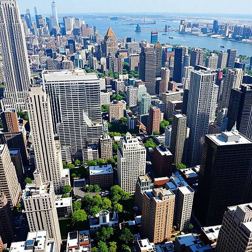 Vibrant Top View of NYC Cityscape