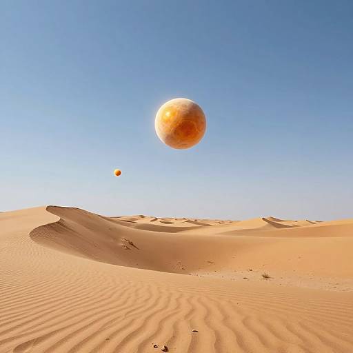 Surreal Desert of Orbiting Miniature Planets