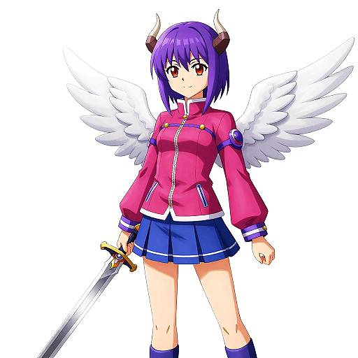 Anime Character with Horns and Wings