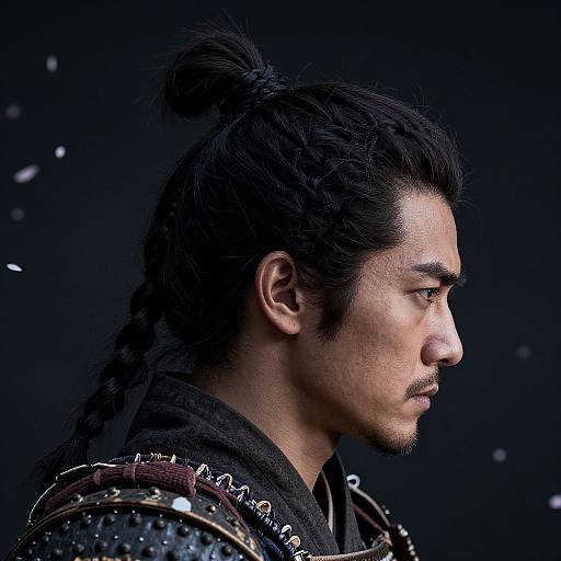 Rugged Samurai Hairstyles Close-Up