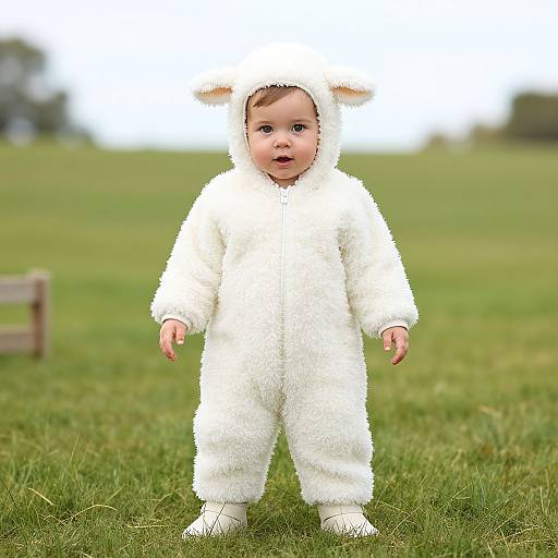 Toddler in Wooly Lamb Costume