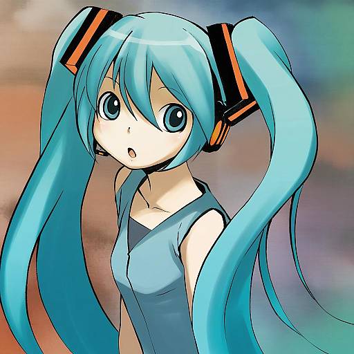 Illustration of Hachune miku, vocaloid in the style of Muramasa mikado