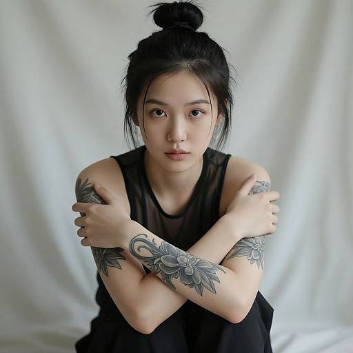 Portrait of Tattooed Asian Woman