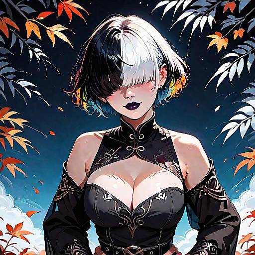 Autumn Night Anime Femme Fatale Portrait