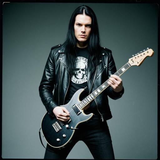 Metal Guitarist in Leather Jacket