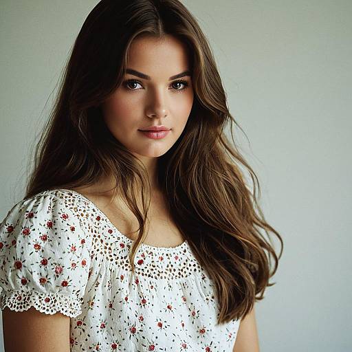 Young Woman in Broderie Anglaise Dress