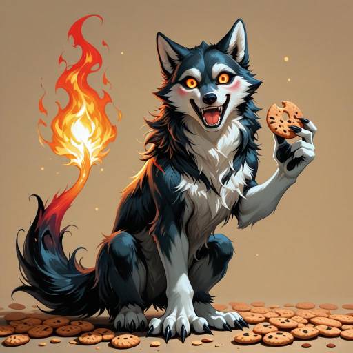 Enchanted Wolf Enjoying a Snack Enchanted Wolf Enjoying a Snack