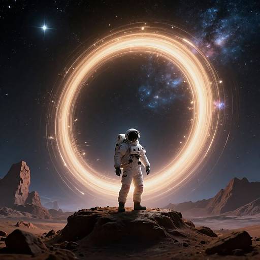 Heroic Astronaut on Alien Planet