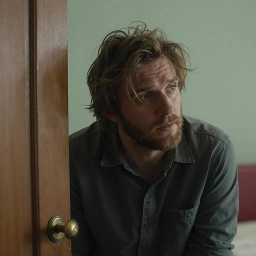 Disheveled Man in a Simple Setting