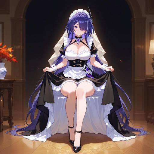 Enchanting Acheron Maid with Purple Hair