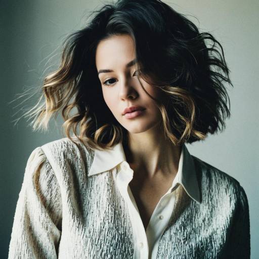 Woman with Textured Hair in Elegant Blouse