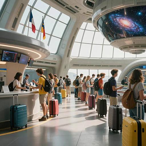 Futuristic Intergalactic Space Station Scene