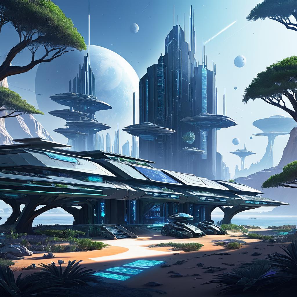 Elysium Outpost: Sci-Fi Colony Concept Art