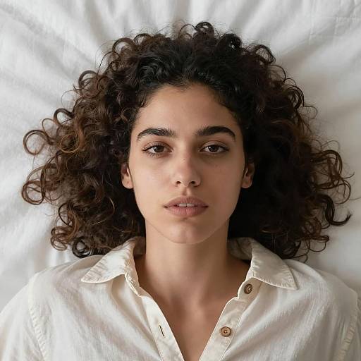 Intimate Portrait of a Woman on Quilt