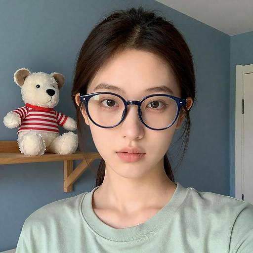 Young Woman Portrait with Whimsical Background