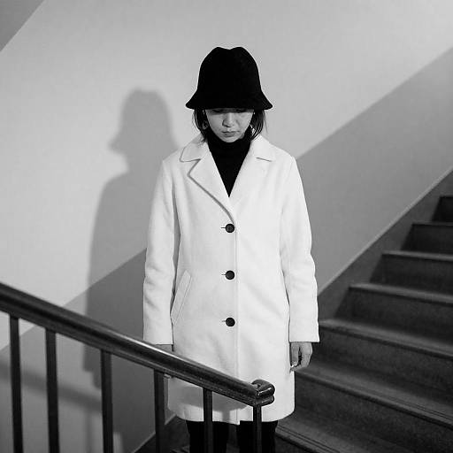 Mystery Figure on Staircase in Shadows