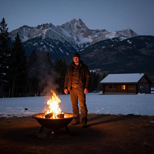 Solitary Outdoorsman by Vail Fire