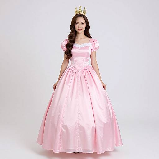 Princess in Pink Dress Costume