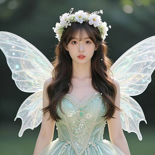 Woman in Fairy Costume with Wings